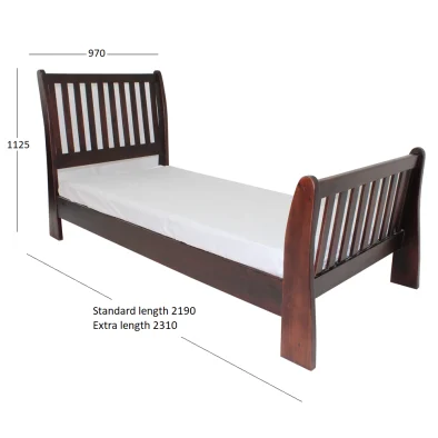 BUD SLEIGH SINGLE BED WITH DIMENSIONS