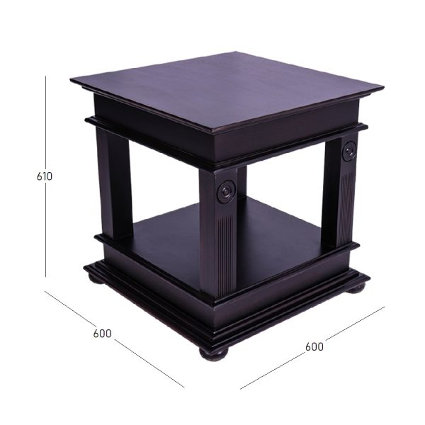Eight side table mahogany with dimensions