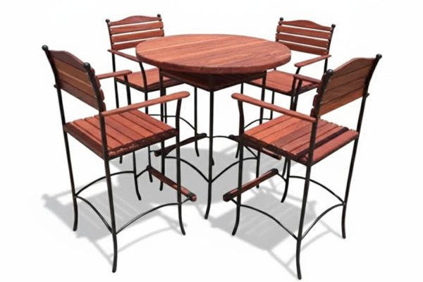 Solid Hardwood Teak 5 Piece Bar Set special (Bar table & 4 Bar chairs)
