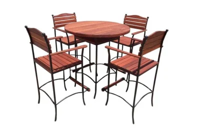 Solid Hardwood Teak 5 Piece Bar Set special (Bar table & 4 Bar chairs)