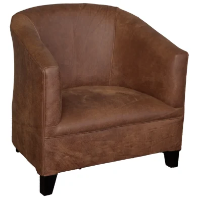 Classic Tub Chair Exotic Full Leather W-Spice