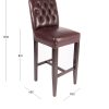 Empire bar chair with dimensions.