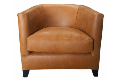 Genuine Full Leather Classic Tub Chair - Exotic W-Spice