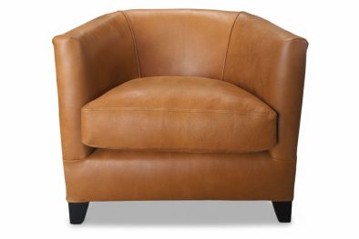 Genuine Full Leather Classic Tub Chair - Exotic W-Spice