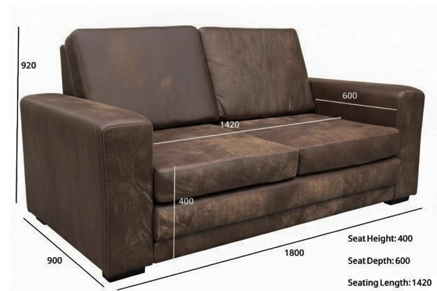 Mod Genuine Full Leather Sleeper Couch (Exotic Brown)