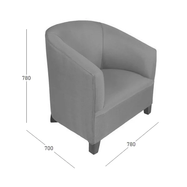 TUB CHAIR WITH DIMENSIONS