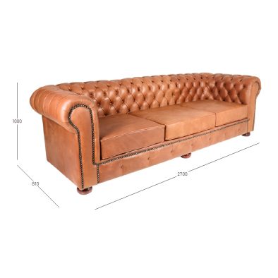 Chesterfield 3 seater couch L various colours