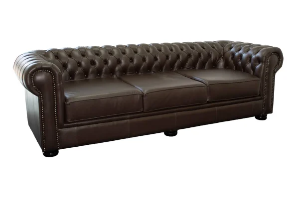 Genuine Full Leather CHESFIELD 3 SEATER COUCH