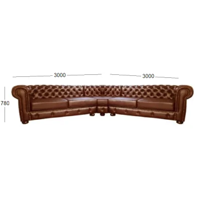 CHESTERFIELD 5 SEATER CORNER COUCH LL