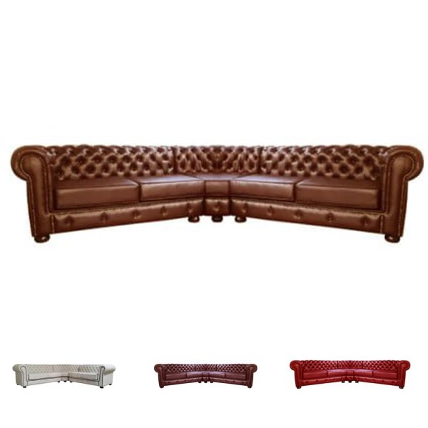 Chesterfield corner suite leather various colours