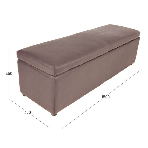 Blanket box 1500 bonded brown with dimensions