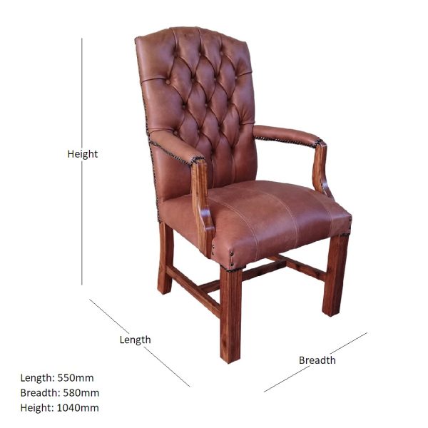 EMPIRE ARMCHAIR WITH DIMENSIONS