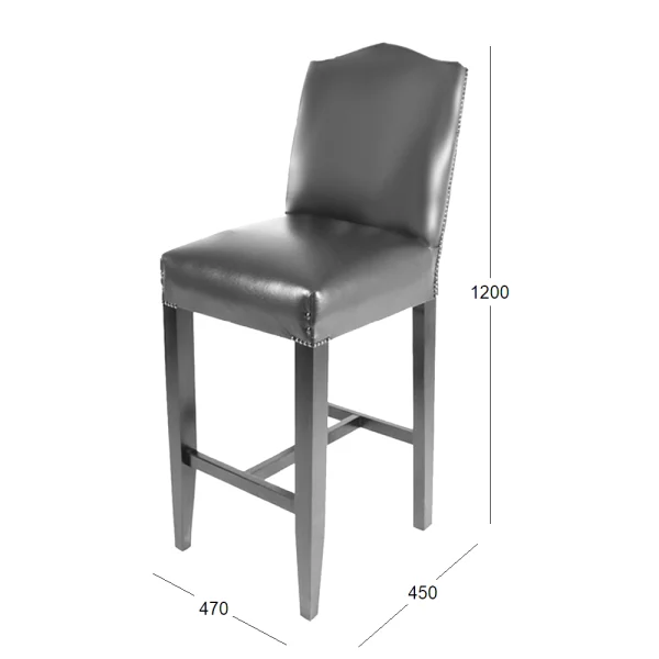 EMPIRE PLAIN BAR CHAIR WITH DIMENSIONS