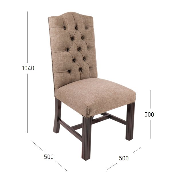 Empire dining chair button LG Karoo with dimensions