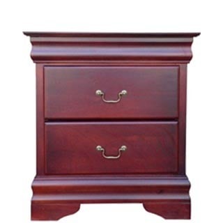 light mahogany pedestal with 2 drawers
