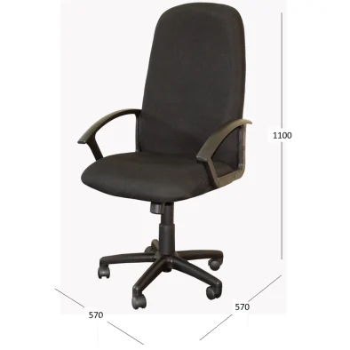 Montana high back office chair Black with dimensions