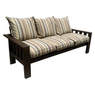 pine patio couch with cushions