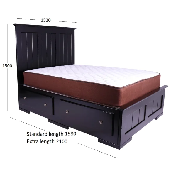 SAMOS BED DOUBLE WITH DIMENSIONS