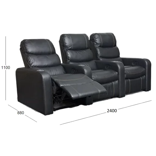 THEATRE 3 SEATER RECLINER WITH DIMENSIONS