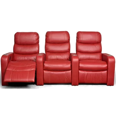 Theatre 3 seater recliner red