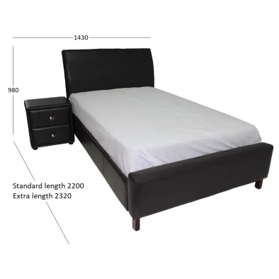 AMELIA SINGLE BED SET WITH DIMENSIONS