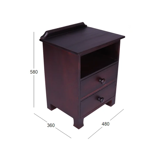 BUD PEDESTAL 2 DRAWER WITH DIMENSIONS