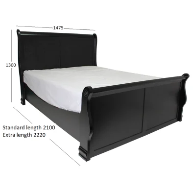 CINDY SLEIGH BED DOUBLE WITH DIMENSIONS