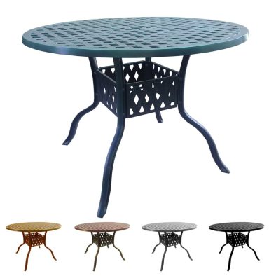 classic round patio dining table aluminium