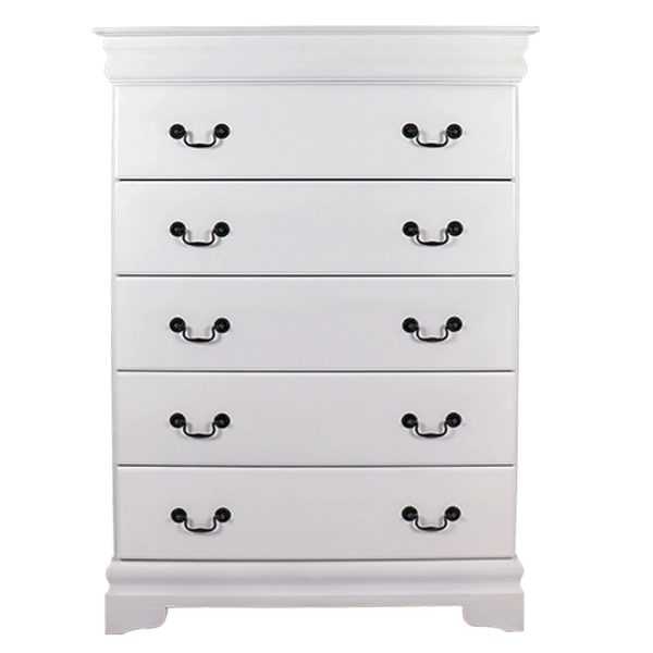 Cindy 5 drawer chest white 1