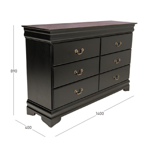 Cindy 6 drawer chest mahogany 2