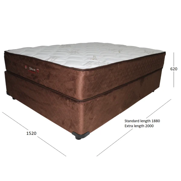 DEULX QUEEN BASE & MATTRESS WITH DIMENSIONS