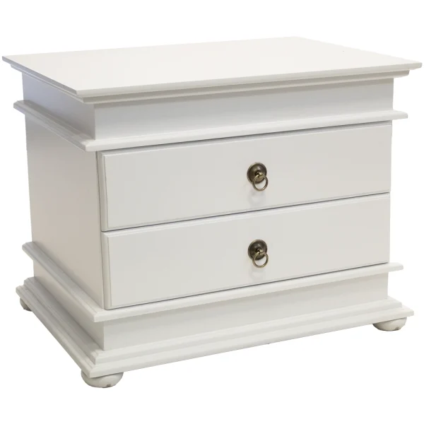 Grandeur 2 drawer pedestal painted white (New Handles)