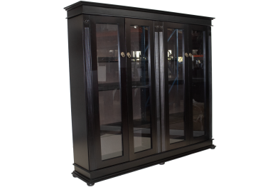 Grandeur Double Bookcase Glass Doors Painted Bordeaux