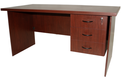 IMPACT DESK 3 DRAWER TOP LOCK (1500 X 750) ROYAL MAHOGANY