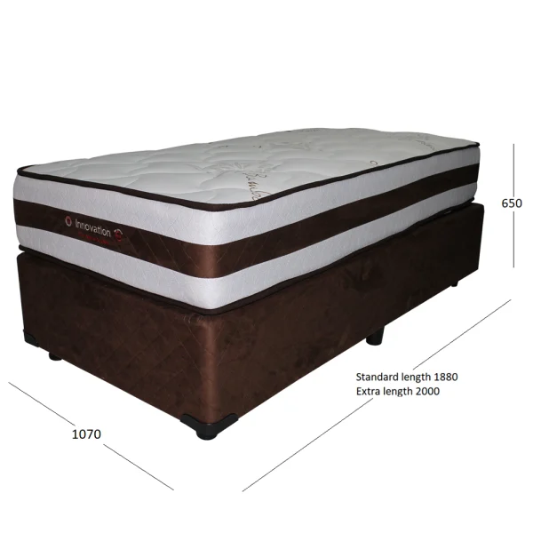 INNOVATION 3-4 BASE & MATTRESS WITH DIMENSIONS