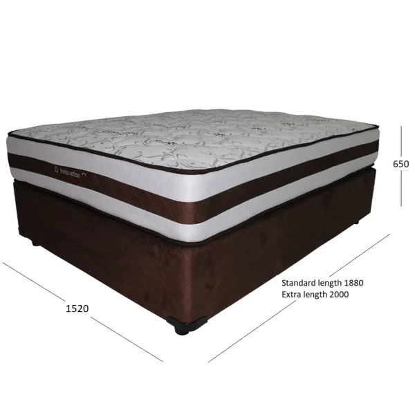INNOVATION QUEEN BASE & MATTRESS WITH DIMENSIONS