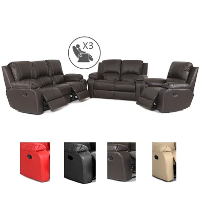 3 PIECE SET (PREMIER 1 SEATER 1 ACTION, 2 SEATER 2 ACTION and 3 SEATER) (VARIOUS LEATHERETTE OR LEATHER OPTIONS)