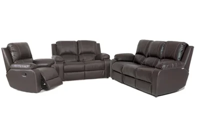 3 Piece 1 Action Recliner Brown