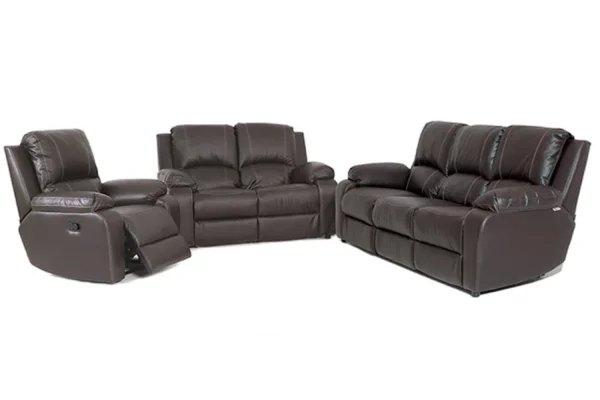 3 Piece 1 Action Recliner Brown