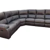 GENUINE LEATHER 6 SEATER 2 ACTION CORNER RECLINER 3