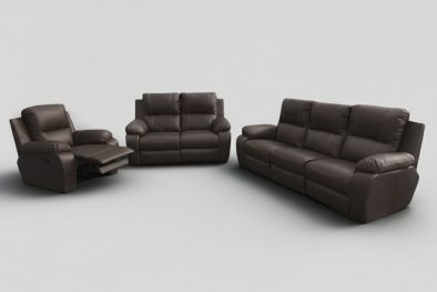 Genuine Full Leather 3 Piece 1 Action Set Special (Premier 1 Seater 1 Action, 2 Seater And 3 Seater) Brown