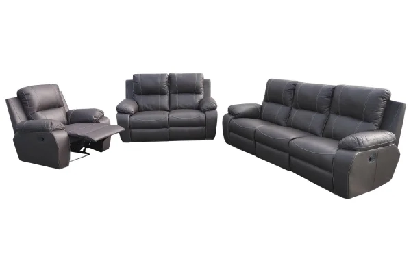 Genuine Full Leather 3 Piece 1 Action Set Special (Premier 1 Seater 1 Action, 2 Seater And 3 Seater) Brown