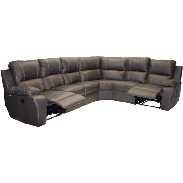 Recliner 6 seater corner leather