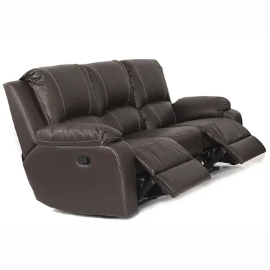 premier 3 seater recliner full leather brown