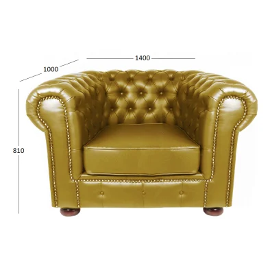 CHESTERFIELD ARMCHAIR FABRIC WITH DIMENSIONS