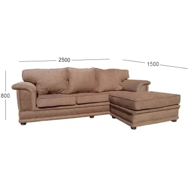 COMFORT UNIV CHAISE FABRIC WITH DIMENSIONS