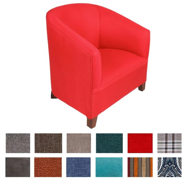 Classic tub chair fabric with swatches