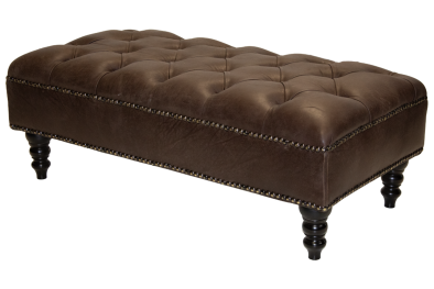 Genuine Full Leather Churchill Ottoman 1200X600 Exotic W-Brown