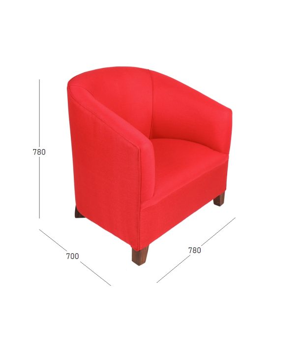 Tub chair with dimension