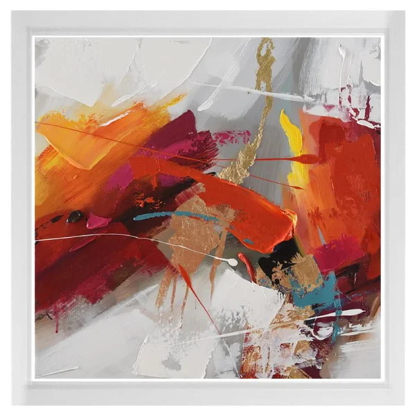 print of abstract painting with white frame